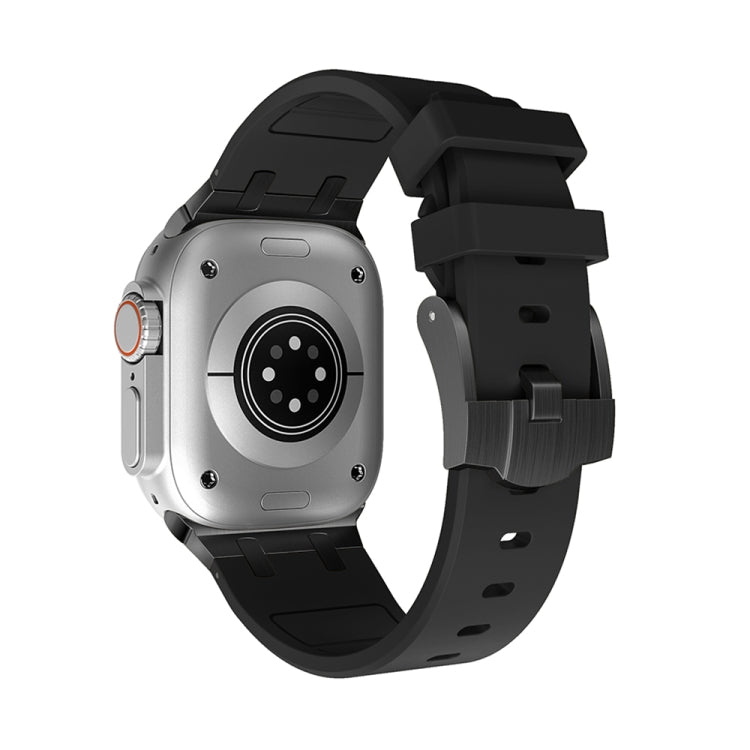 AP Silicone Watch Band For Apple Watch 7 45mm(Black Black) - Watch Bands by PMC TechLife | Online Shopping South Africa | PMC TechLife