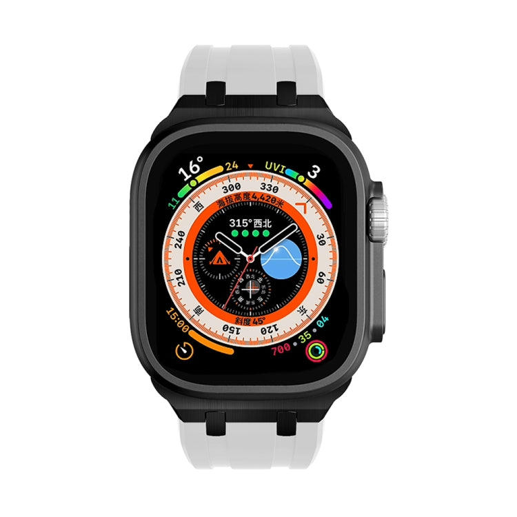 AP Silicone Watch Band For Apple Watch 7 45mm(Black White) - Watch Bands by PMC TechLife | Online Shopping South Africa | PMC TechLife