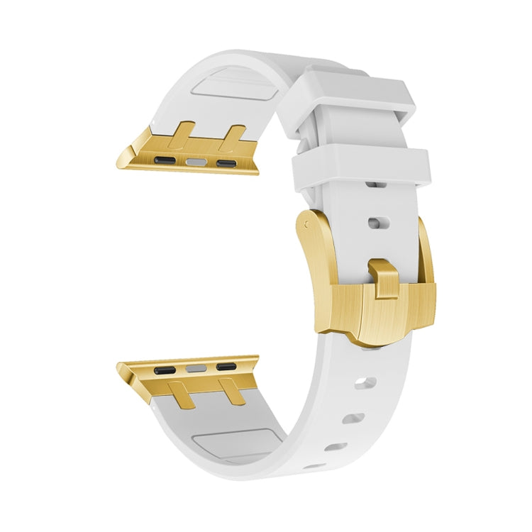 AP Silicone Watch Band For Apple Watch SE 2022 40mm(Gold White) - Watch Bands by PMC TechLife | Online Shopping South Africa | PMC TechLife