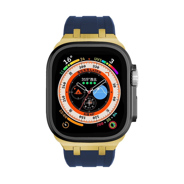 AP Silicone Watch Band For Apple Watch SE 2022 44mm(Gold Blue) - Watch Bands by PMC TechLife | Online Shopping South Africa | PMC TechLife