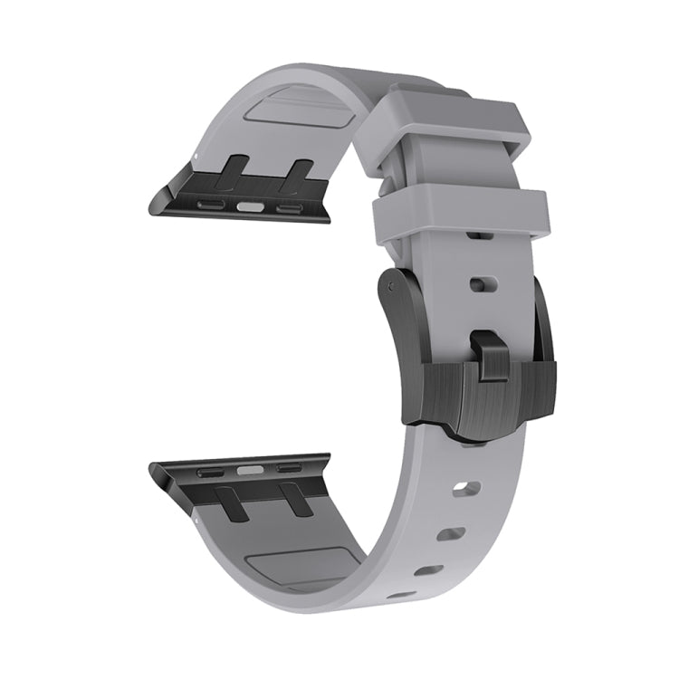 AP Silicone Watch Band For Apple Watch 6 44mm(Black Grey) - Watch Bands by PMC TechLife | Online Shopping South Africa | PMC TechLife
