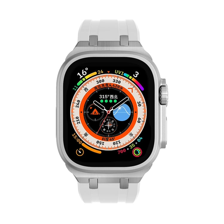 AP Silicone Watch Band For Apple Watch 6 44mm(Silver White) - Watch Bands by PMC TechLife | Online Shopping South Africa | PMC TechLife