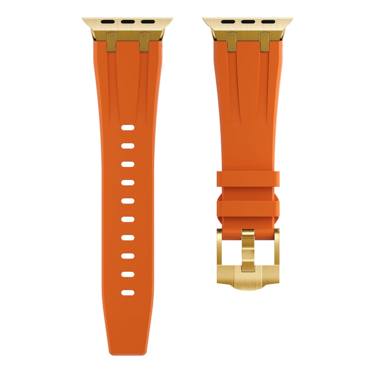 AP Silicone Watch Band For Apple Watch 5 44mm(Gold Orange) - Watch Bands by PMC TechLife | Online Shopping South Africa | PMC TechLife