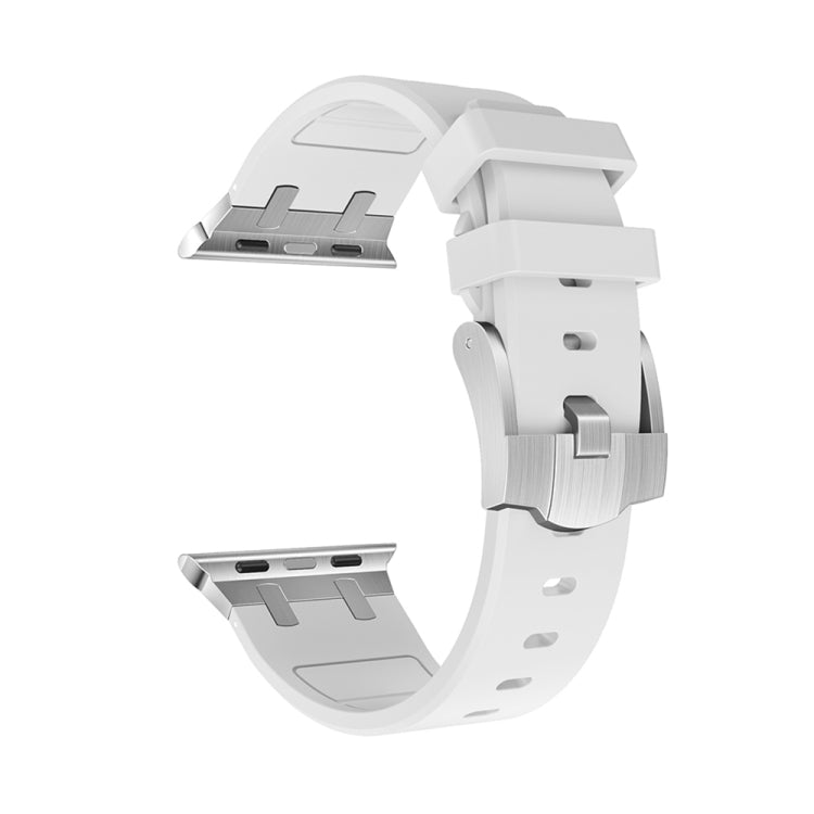 AP Silicone Watch Band For Apple Watch 5 44mm(Silver White) - Watch Bands by PMC TechLife | Online Shopping South Africa | PMC TechLife