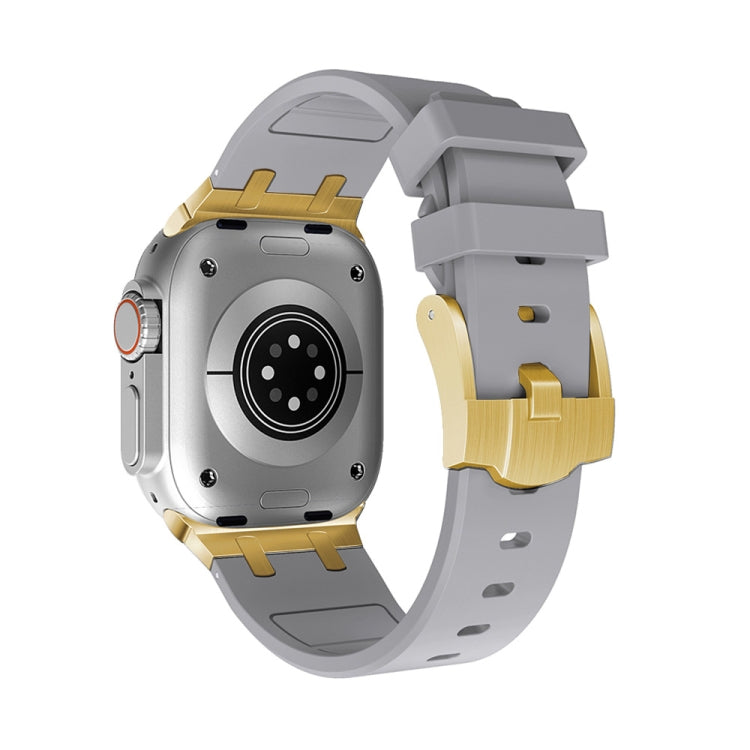 AP Silicone Watch Band For Apple Watch 4 40mm(Gold Grey) - Watch Bands by PMC TechLife | Online Shopping South Africa | PMC TechLife