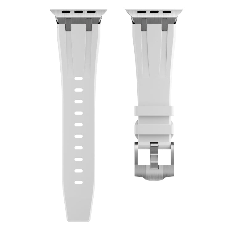 AP Silicone Watch Band For Apple Watch 3 38mm(Silver White) - Watch Bands by PMC TechLife | Online Shopping South Africa | PMC TechLife