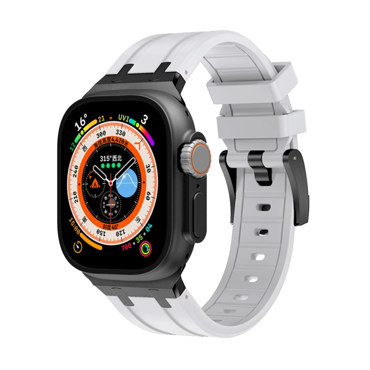 AP Silicone Watch Band For Apple Watch 3 42mm(Black White) - Watch Bands by PMC TechLife | Online Shopping South Africa | PMC TechLife