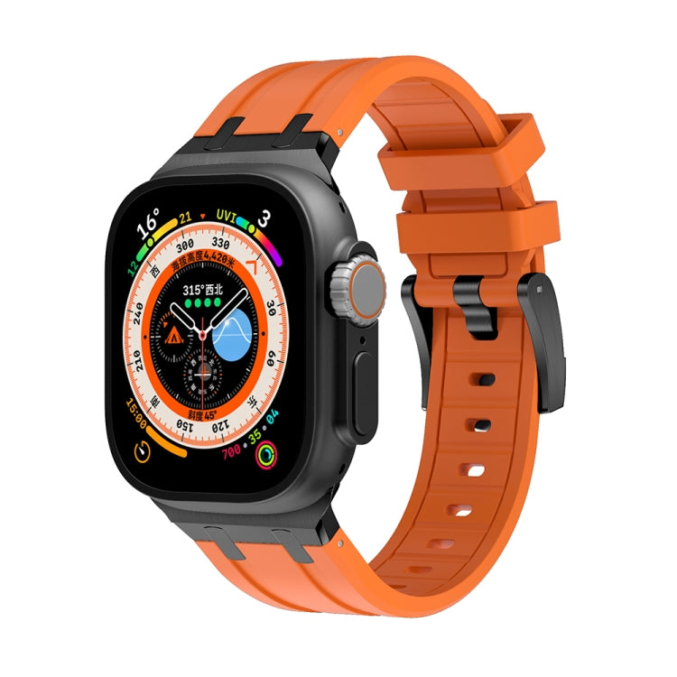 AP Silicone Watch Band For Apple Watch 42mm(Black Orange) - Watch Bands by PMC TechLife | Online Shopping South Africa | PMC TechLife
