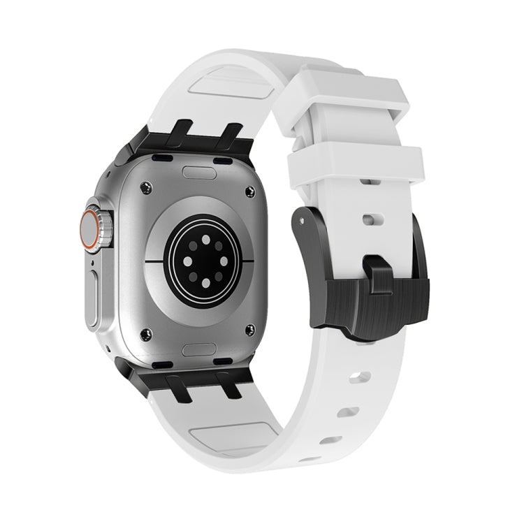 AP Silicone Watch Band For Apple Watch 9 45mm(Black White) - Watch Bands by PMC TechLife | Online Shopping South Africa | PMC TechLife