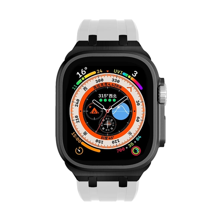 AP Silicone Watch Band For Apple Watch 9 45mm(Black White) - Watch Bands by PMC TechLife | Online Shopping South Africa | PMC TechLife