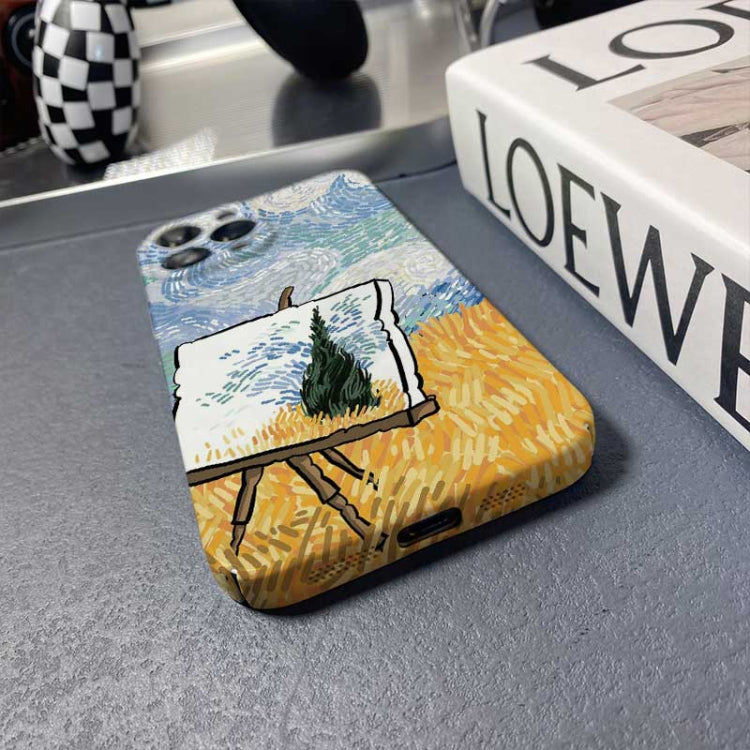 For iPhone 14 Precise Hole Oil Painting Pattern PC Phone Case(Landscape Painting) - iPhone 14 Cases by PMC TechLife | Online Shopping South Africa | PMC TechLife