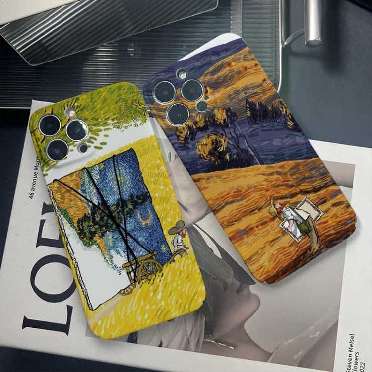 For iPhone 14 Pro Max Precise Hole Oil Painting Pattern PC Phone Case(Inkwash) - iPhone 14 Pro Max Cases by PMC TechLife | Online Shopping South Africa | PMC TechLife