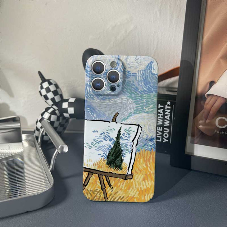 For iPhone 13 Precise Hole Oil Painting Pattern PC Phone Case(Landscape Painting) - iPhone 13 Cases by PMC TechLife | Online Shopping South Africa | PMC TechLife