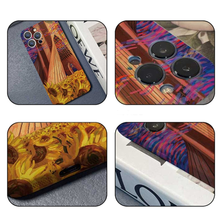 For iPhone 13 Precise Hole Oil Painting Pattern PC Phone Case(Architectural Painting) - iPhone 13 Cases by PMC TechLife | Online Shopping South Africa | PMC TechLife