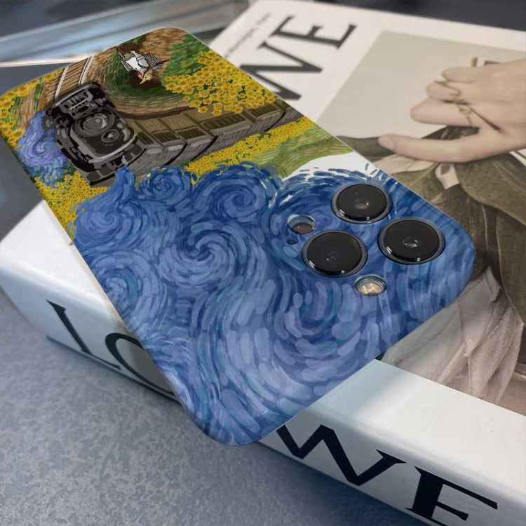 For iPhone 12 mini Precise Hole Oil Painting Pattern PC Phone Case(Evening Breeze) - iPhone 12 mini Cases by PMC TechLife | Online Shopping South Africa | PMC TechLife