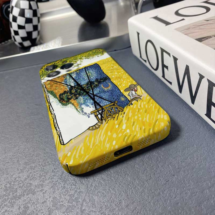 For iPhone 12 mini Precise Hole Oil Painting Pattern PC Phone Case(Evening Breeze) - iPhone 12 mini Cases by PMC TechLife | Online Shopping South Africa | PMC TechLife