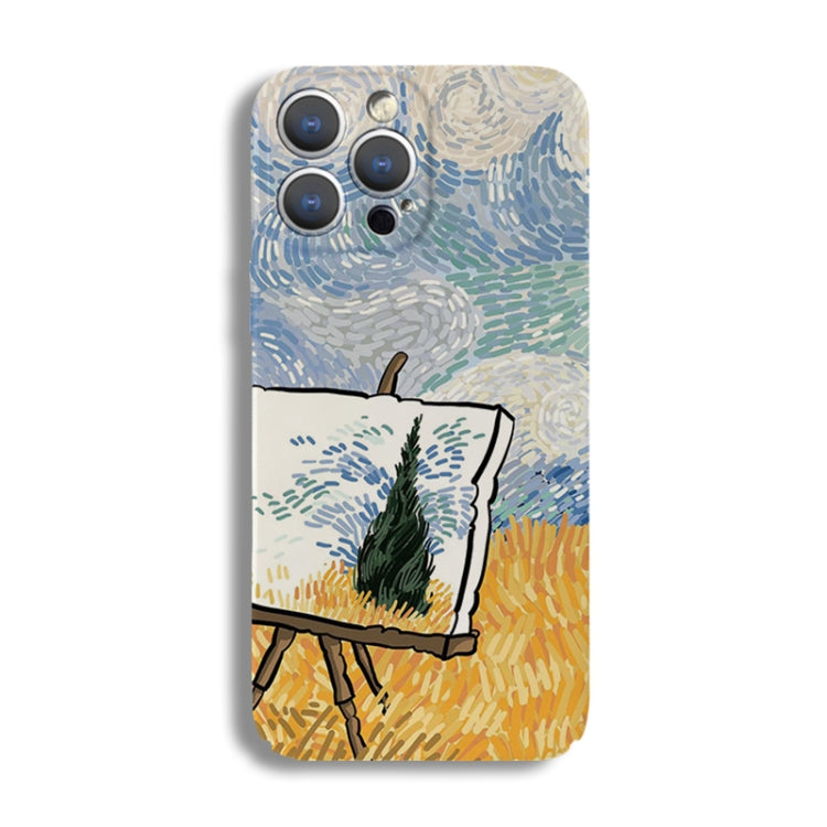 For iPhone 12 Precise Hole Oil Painting Pattern PC Phone Case(Landscape Painting) - iPhone 12 / 12 Pro Cases by PMC TechLife | Online Shopping South Africa | PMC TechLife