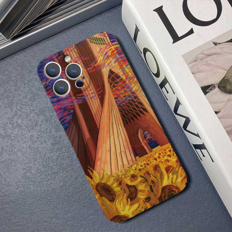 For iPhone 11 Pro Max Precise Hole Oil Painting Pattern PC Phone Case(Architectural Painting) - iPhone 11 Pro Max Cases by PMC TechLife | Online Shopping South Africa | PMC TechLife