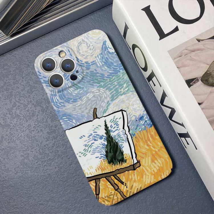 For iPhone X / XS Precise Hole Oil Painting Pattern PC Phone Case(Landscape Painting) - More iPhone Cases by PMC TechLife | Online Shopping South Africa | PMC TechLife