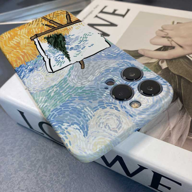 For iPhone X / XS Precise Hole Oil Painting Pattern PC Phone Case(Landscape Painting) - More iPhone Cases by PMC TechLife | Online Shopping South Africa | PMC TechLife