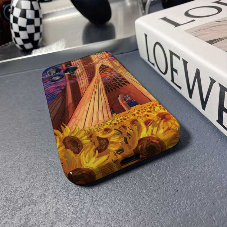 For iPhone XR Precise Hole Oil Painting Pattern PC Phone Case(Architectural Painting) - More iPhone Cases by PMC TechLife | Online Shopping South Africa | PMC TechLife