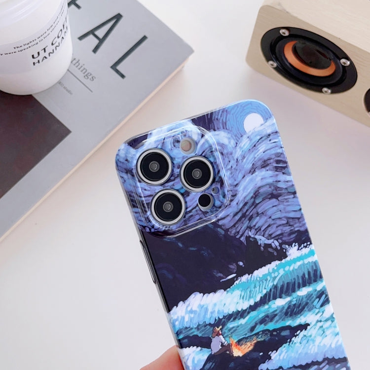 For iPhone 13 Pro Precise Hole Oil Painting Pattern PC Phone Case(Thinker) - iPhone 13 Pro Cases by PMC TechLife | Online Shopping South Africa | PMC TechLife
