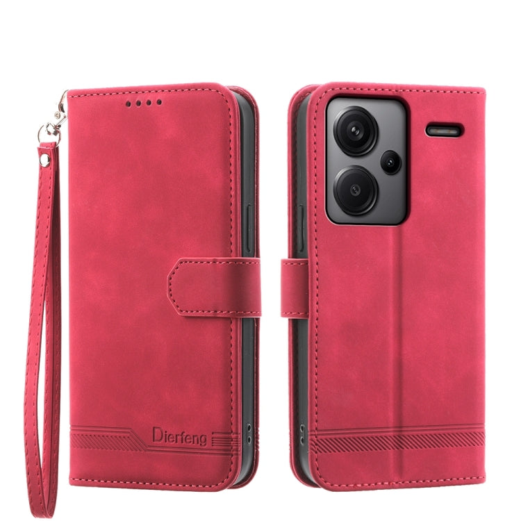For Xiaomi Redmi Note 13 Pro+ Dierfeng Dream Line TPU + PU Leather Phone Case(Red) -  by PMC TechLife | Online Shopping South Africa | PMC TechLife | Buy Now Pay Later Mobicred