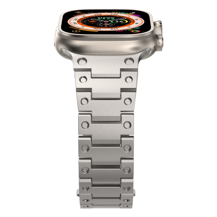 Double Rows Metal Watch Band For Apple Watch SE 2022 44mm(Titanium) - Watch Bands by PMC TechLife | Online Shopping South Africa | PMC TechLife