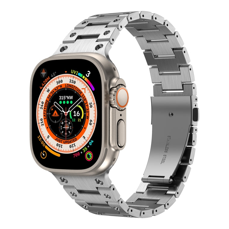 Double Rows Metal Watch Band For Apple Watch 38mm(Silver) - Watch Bands by PMC TechLife | Online Shopping South Africa | PMC TechLife