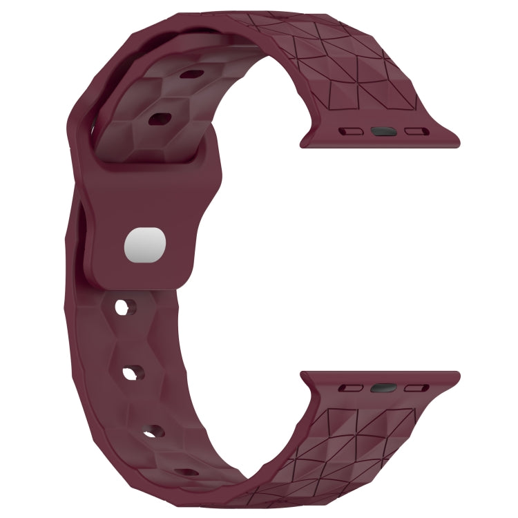 Football Texture Silicone Watch Band For Apple Watch 7 41mm(Wine Red) - Watch Bands by PMC TechLife | Online Shopping South Africa | PMC TechLife