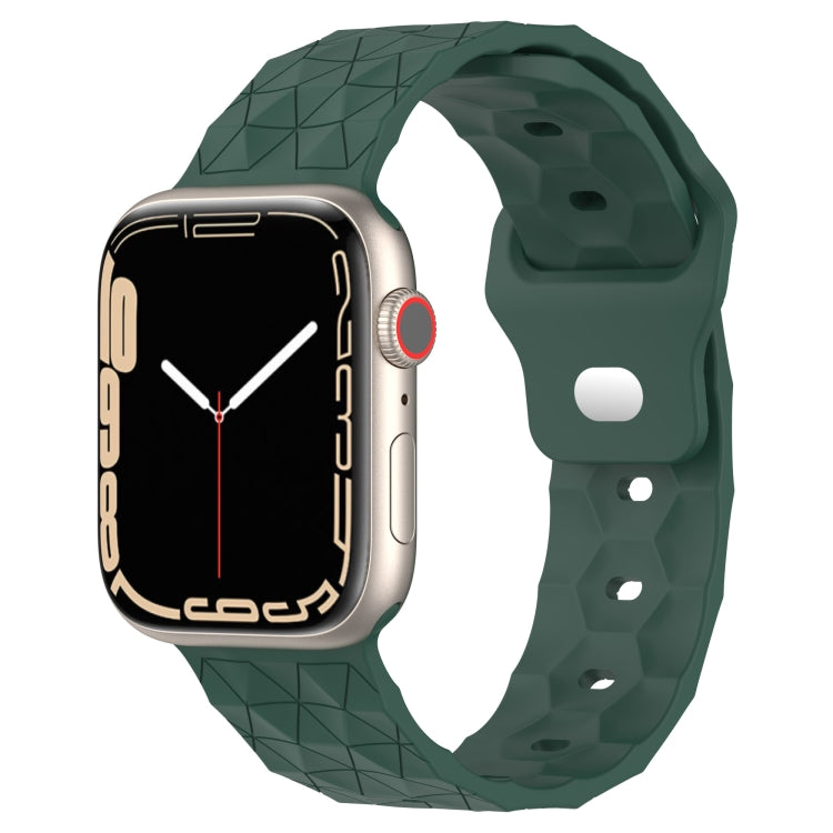 Football Texture Silicone Watch Band For Apple Watch SE 2022 44mm(Pine Green) - Watch Bands by PMC TechLife | Online Shopping South Africa | PMC TechLife