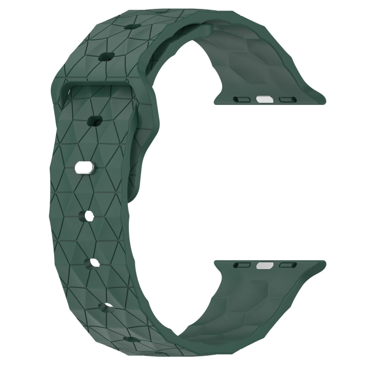 Football Texture Silicone Watch Band For Apple Watch SE 2022 44mm(Pine Green) - Watch Bands by PMC TechLife | Online Shopping South Africa | PMC TechLife