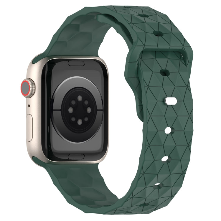 Football Texture Silicone Watch Band For Apple Watch SE 2022 44mm(Pine Green) - Watch Bands by PMC TechLife | Online Shopping South Africa | PMC TechLife