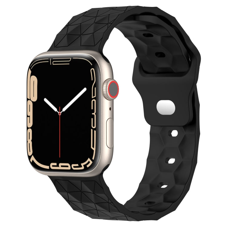 Football Texture Silicone Watch Band For Apple Watch 5 44mm(Black) - Watch Bands by PMC TechLife | Online Shopping South Africa | PMC TechLife
