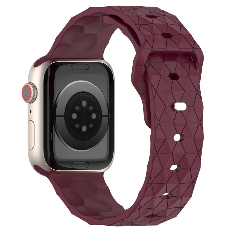 Football Texture Silicone Watch Band For Apple Watch 4 44mm(Wine Red) - Watch Bands by PMC TechLife | Online Shopping South Africa | PMC TechLife
