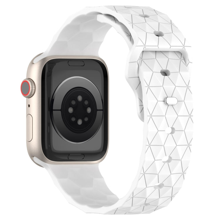 Football Texture Silicone Watch Band For Apple Watch SE 2023 44mm(White) - Watch Bands by PMC TechLife | Online Shopping South Africa | PMC TechLife