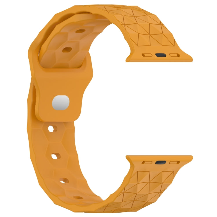 Football Texture Silicone Watch Band For Apple Watch SE 2023 44mm(Yellow) - Watch Bands by PMC TechLife | Online Shopping South Africa | PMC TechLife