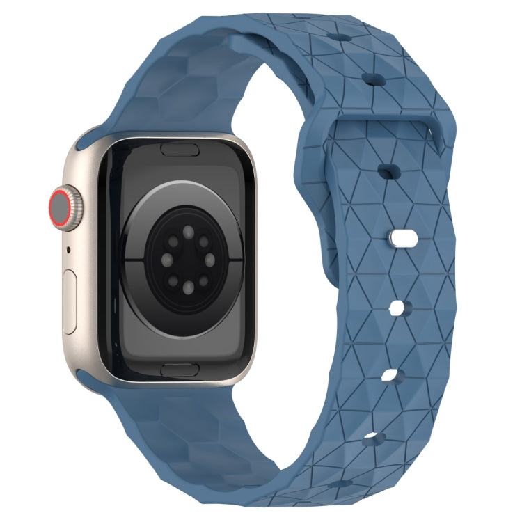 Football Texture Silicone Watch Band For Apple Watch 9 45mm(Blue) - Watch Bands by PMC TechLife | Online Shopping South Africa | PMC TechLife