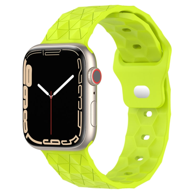 Football Texture Silicone Watch Band For Apple Watch 9 45mm(Limes Green) - Watch Bands by PMC TechLife | Online Shopping South Africa | PMC TechLife