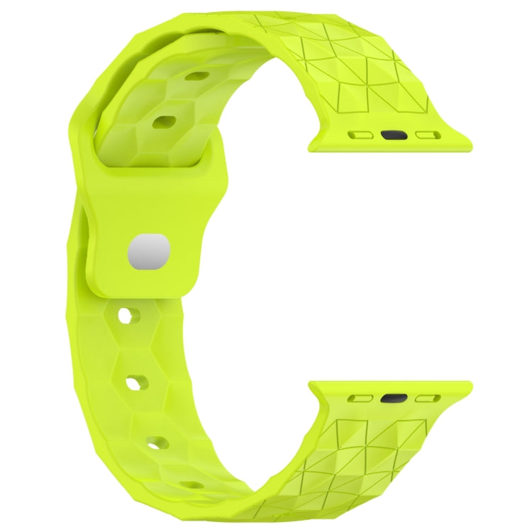 Football Texture Silicone Watch Band For Apple Watch 9 45mm(Limes Green) - Watch Bands by PMC TechLife | Online Shopping South Africa | PMC TechLife