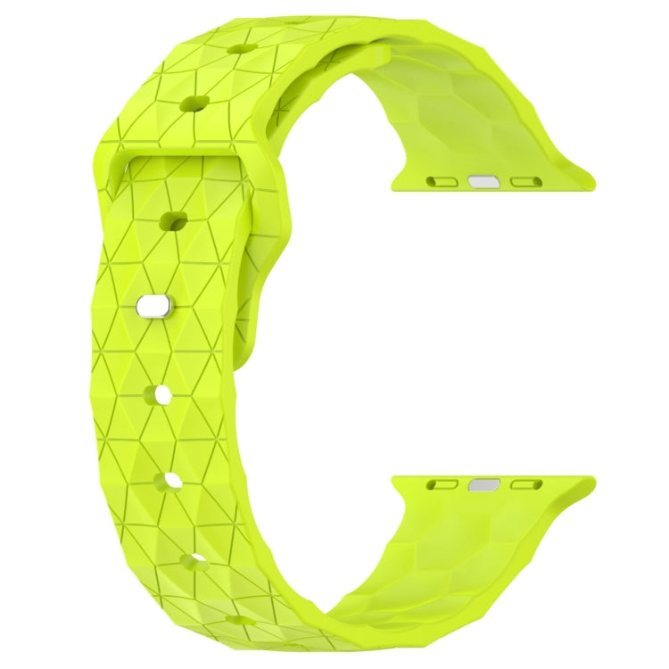 Football Texture Silicone Watch Band For Apple Watch 9 45mm(Limes Green) - Watch Bands by PMC TechLife | Online Shopping South Africa | PMC TechLife