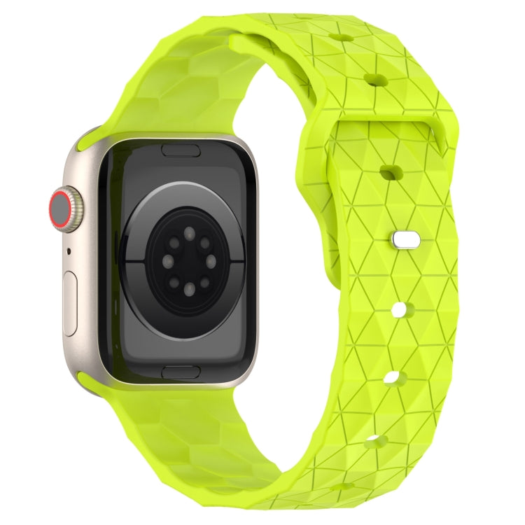 Football Texture Silicone Watch Band For Apple Watch 9 45mm(Limes Green) - Watch Bands by PMC TechLife | Online Shopping South Africa | PMC TechLife