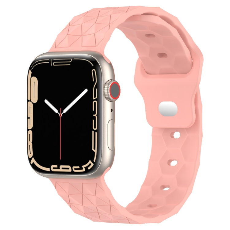 Football Texture Silicone Watch Band For Apple Watch 9 41mm(Pink) - Watch Bands by PMC TechLife | Online Shopping South Africa | PMC TechLife