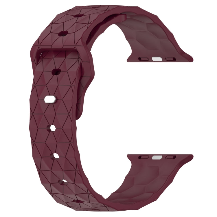 Football Texture Silicone Watch Band For Apple Watch 9 41mm(Wine Red) - Watch Bands by PMC TechLife | Online Shopping South Africa | PMC TechLife