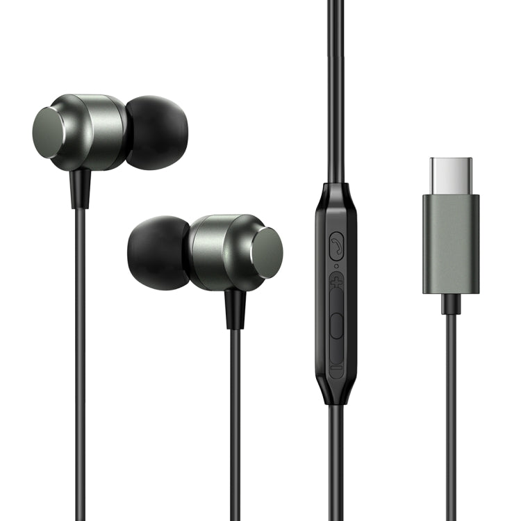 JOYROOM JR-EC06 Type-C Metal In-Ear Wired Earphone, Length: 1.2m(Dark Grey) - Type-C Earphone by JOYROOM | Online Shopping South Africa | PMC TechLife