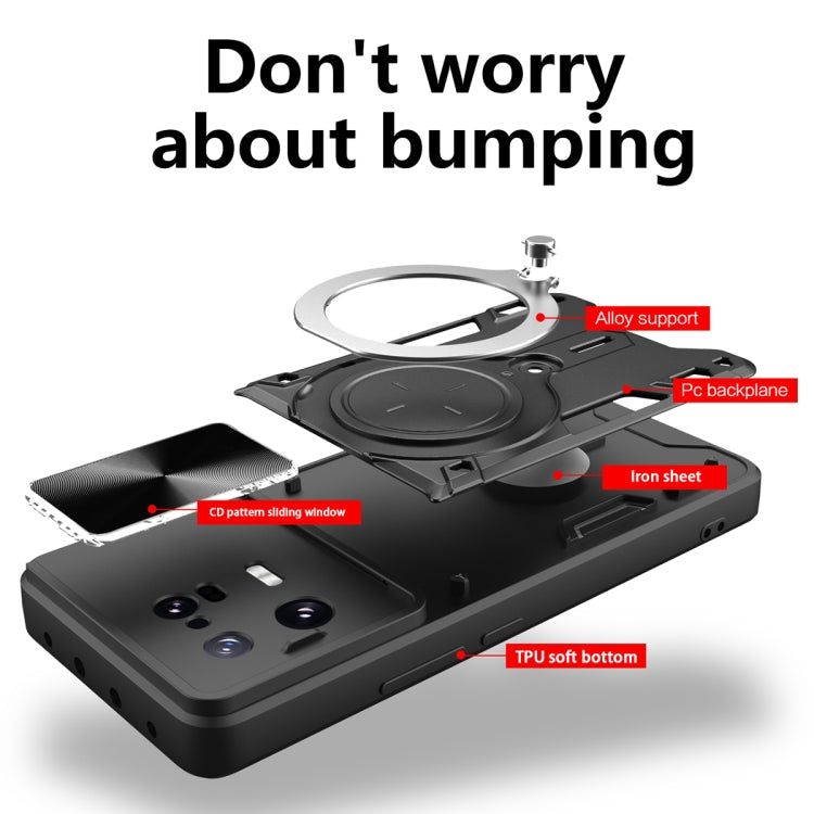 For Xiaomi 13 Pro CD Texture Sliding Camshield Magnetic Holder Phone Case(Purple) - free shipping - PMC TechLife - Order now!