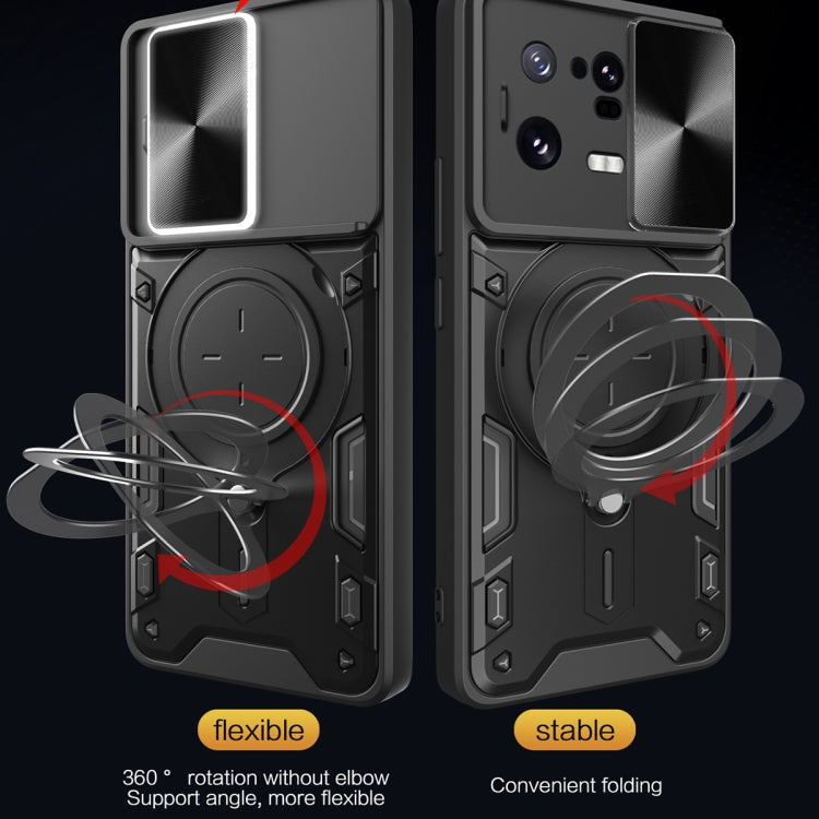 For Xiaomi 13 Pro CD Texture Sliding Camshield Magnetic Holder Phone Case(Purple) - free shipping - PMC TechLife - Order now!