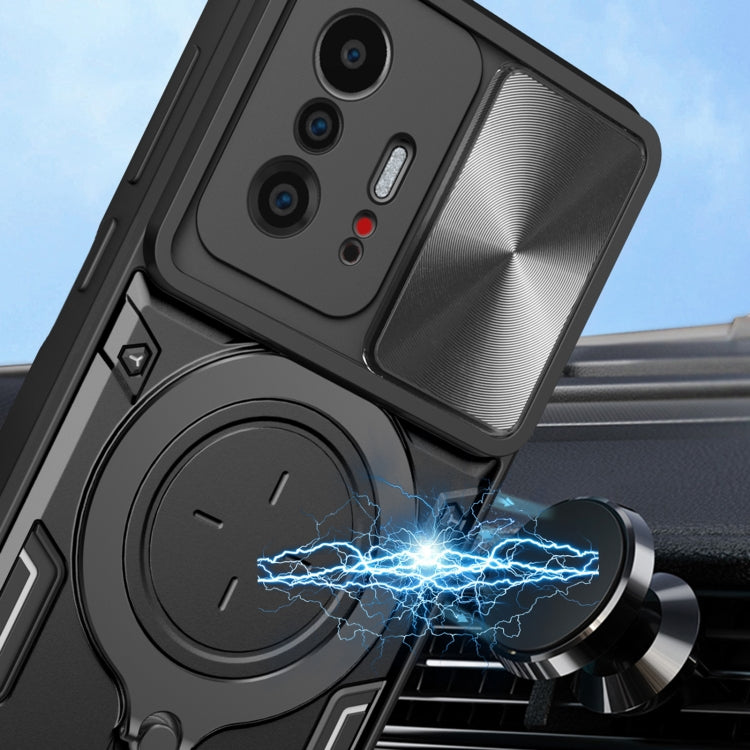 For Xiaomi 11T CD Texture Sliding Camshield Magnetic Holder Phone Case(Silver) - free shipping - PMC TechLife - Order now!