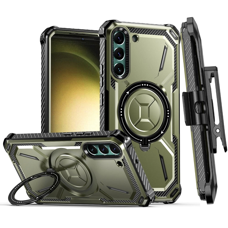 For Samsung Galaxy S22 5G Armor Series Holder Phone Case with Back Clip(Army Green) - free shipping - PMC TechLife - Order now!