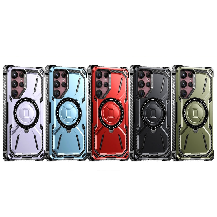 For Samsung Galaxy S21 Ultra 5G Armor Series Holder Phone Case with Back Clip(Purple) - free shipping - PMC TechLife - Order now!